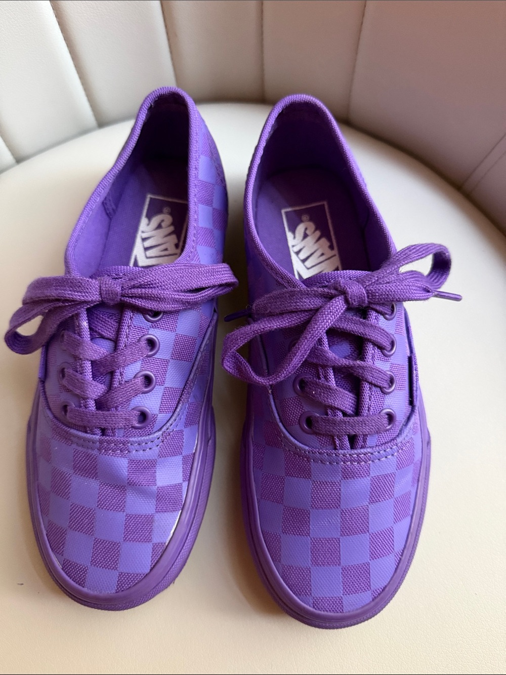 Vans Purple Checkerboard Low-Top Sneakers for Women